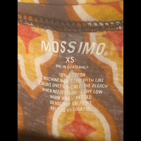 MOSSIMO 70s Style Burnt Orange Brown Patterned V-Neck Tank Top Size XS - Picture 4 of 4